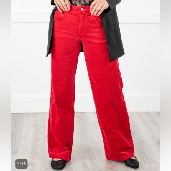 Special A - green corduroy wide leg jeans - size 7 - NWT - Picture 8 of 16